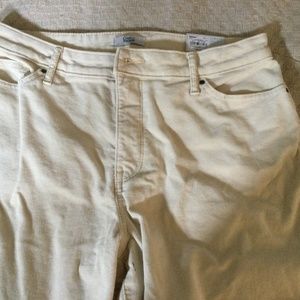 Cream corduroy straight leg pants sz 14 NWT